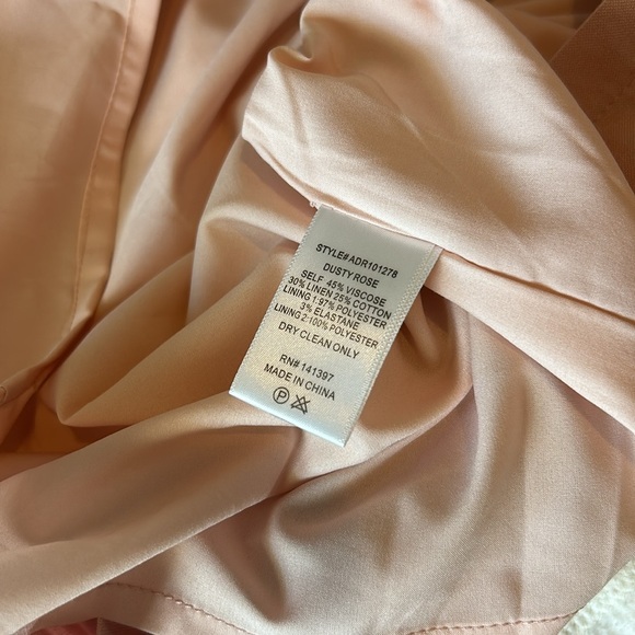 ASTR The Label Linen Pleat Front Mini Dress - Dusty Rose Medium - Picture 9 of 11